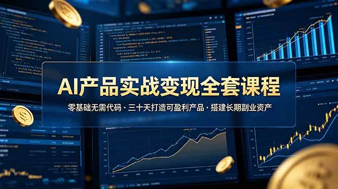 （19074期）AI产品实战变现全套课程，零基础无需代码，三十天打造可盈利产品搭建长期副业资产-智云网
