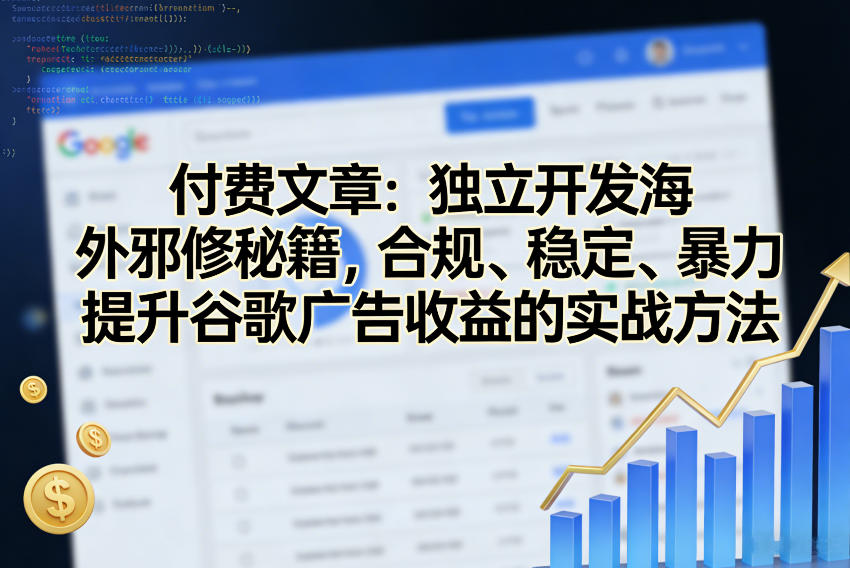 付费文章：独立开发海外邪修秘籍，合规、稳定、暴力提升谷歌广告收益的实战方法-智云网