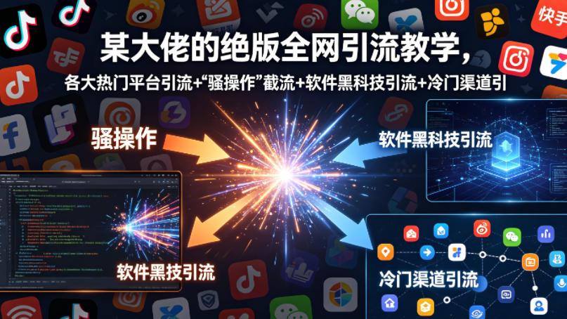 某大佬的绝版全网引流教学，各大热门平台引流+”骚操作”截流+软件黑科技引流+冷门渠道引流等-智云网