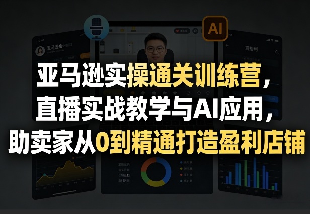 亚马逊实操通关训练营,直播实战教学与AI应用,助卖家从0到精通打造盈利店铺(更新5月8日)-智云网