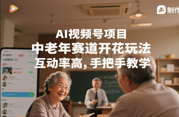AI视频号项目,中老年赛道开花玩法,互动率高,手把手教学-智云网